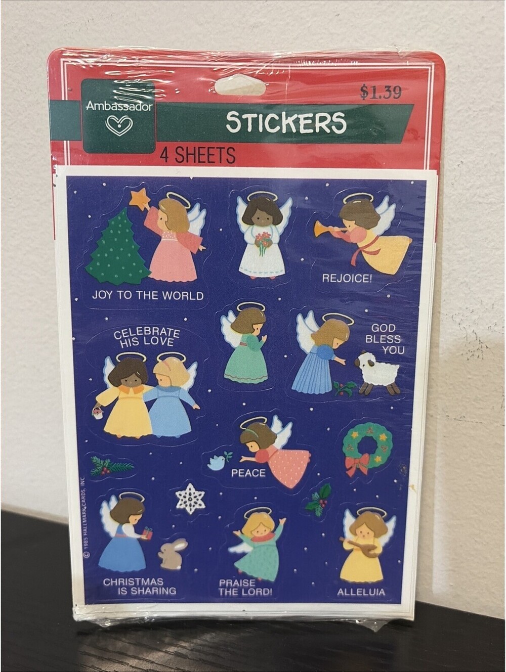 Vtg Hallmark Christmas Angel Stickers *SEALED PACK*